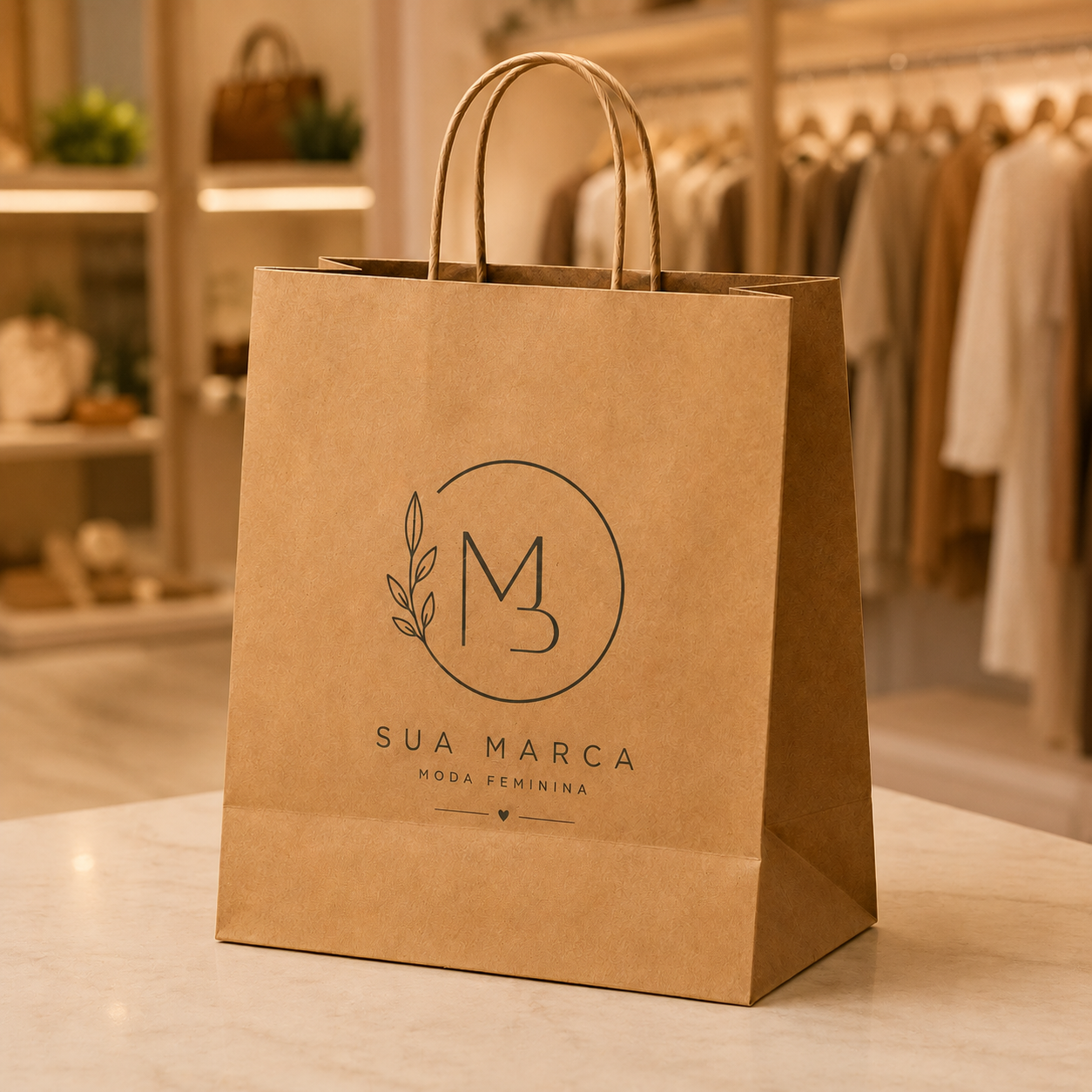 Sacola kraft personalizada premium em destaque